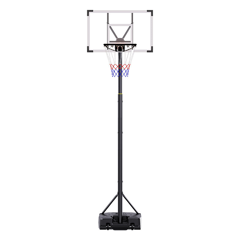 HoopNation 10ft Portable Basketball Hoop – Adjustable Height Stand w/ Shatterproof PC Backboard & Wheels
