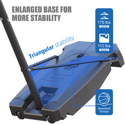 HoopNation 10ft Portable Basketball Hoop – Adjustable Height Stand w/ Shatterproof PC Backboard & Wheels