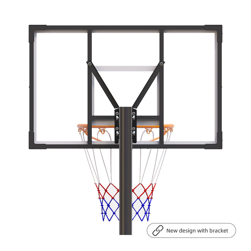 HoopNation 10ft Portable Basketball Hoop – Adjustable Height Stand w/ Shatterproof PC Backboard & Wheels