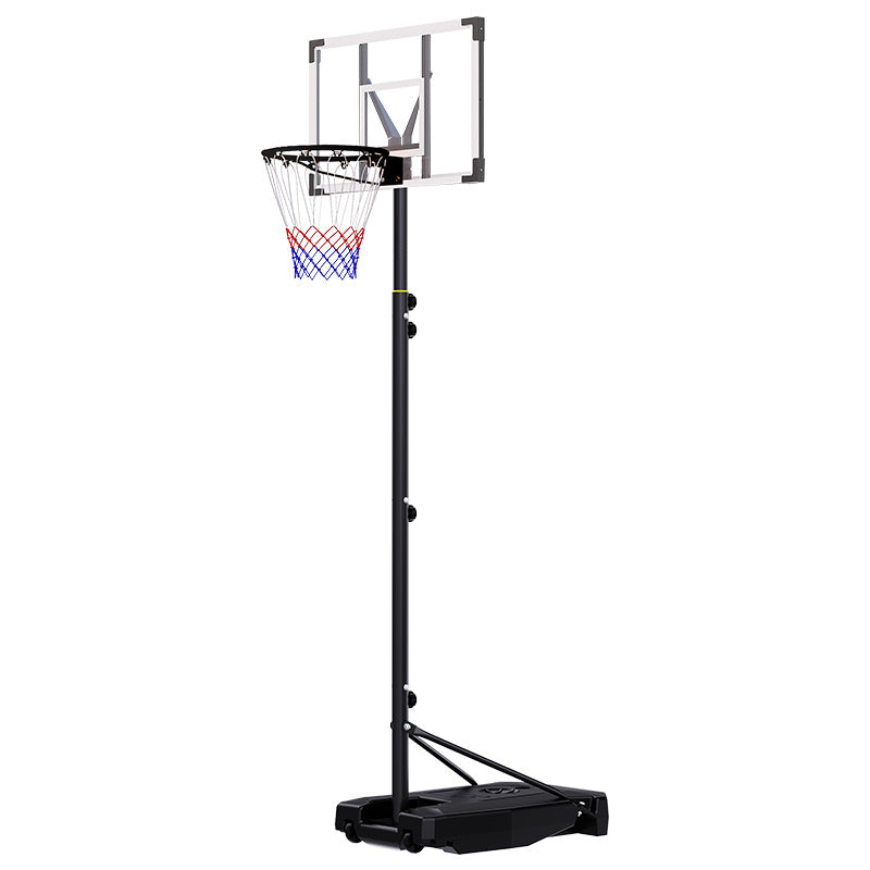 HoopNation 10ft Portable Basketball Hoop – Adjustable Height Stand w/ Shatterproof PC Backboard & Wheels