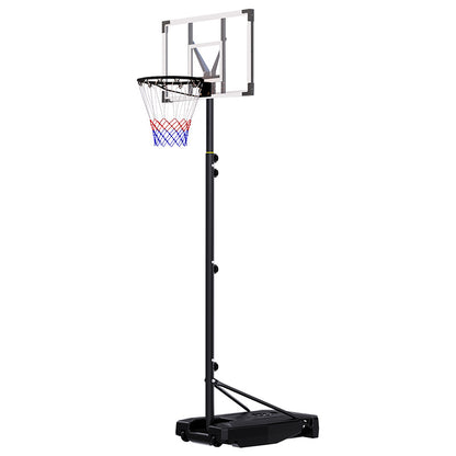 HoopNation 10ft Portable Basketball Hoop – Adjustable Height Stand w/ Shatterproof PC Backboard & Wheels