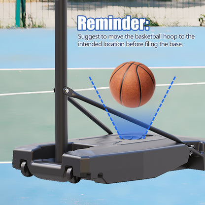 HoopNation 10ft Portable Basketball Hoop – Adjustable Height Stand w/ Shatterproof PC Backboard & Wheels